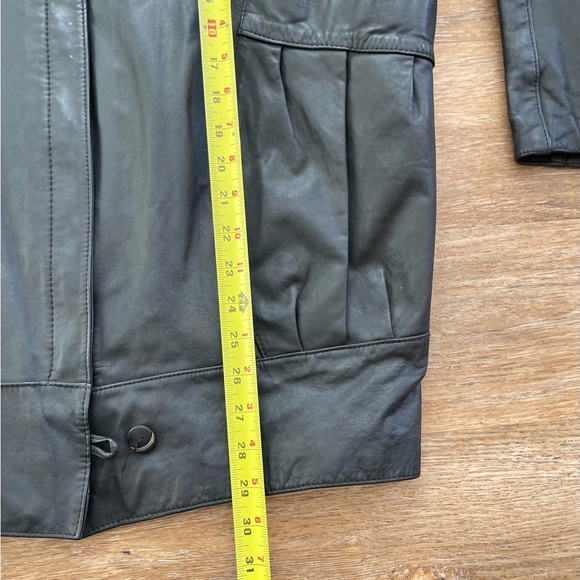 Vintage Pelle New York Milano Women's Black Genuine Leather Coat Size Medium - Picture 4 of 10